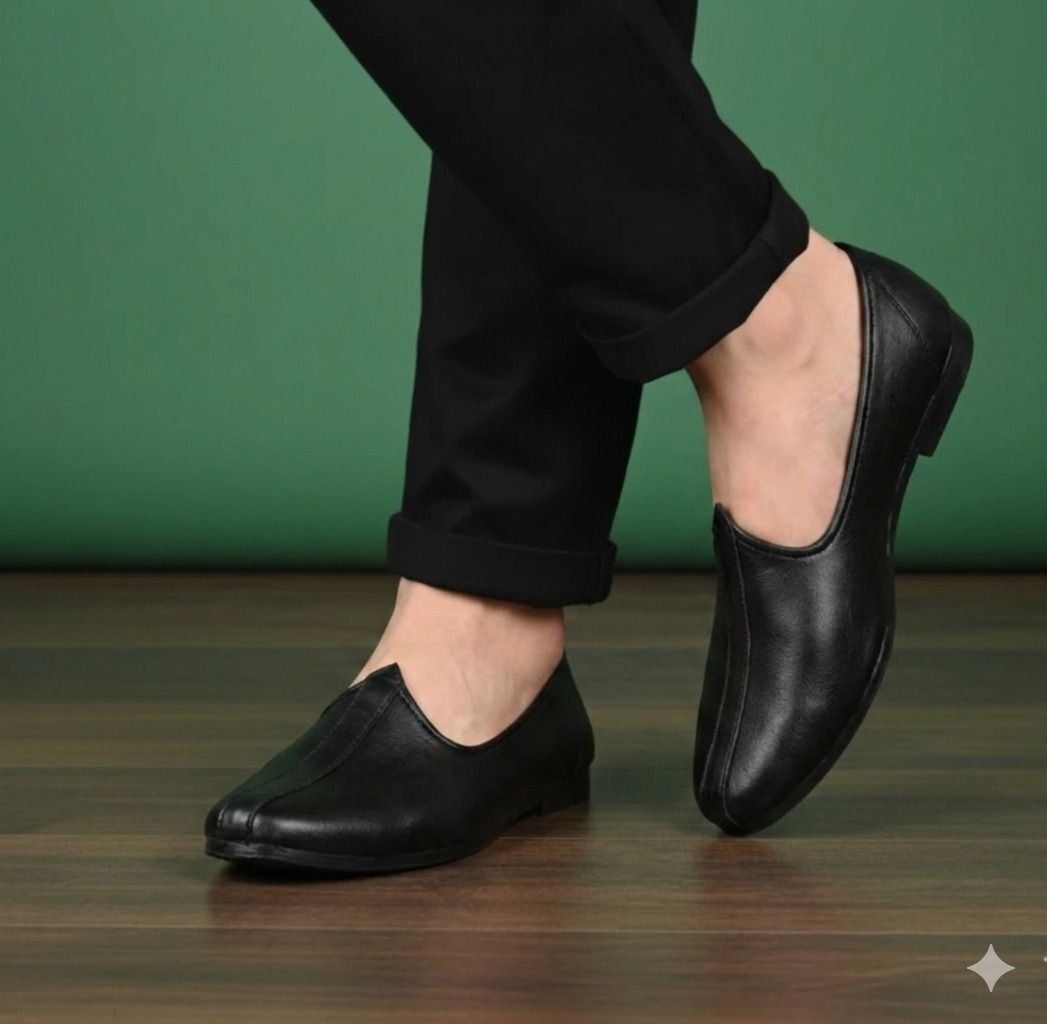 ekaaya Men's Jalsa Jutti,Jutis For Men BLACK Slip On For Men-picture-38