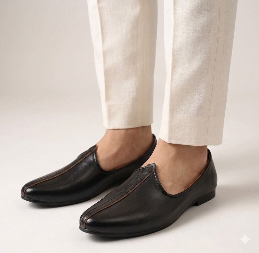 ekaaya Men's Jalsa Jutti,Jutis For Men BLACK Slip On For Men-picture-36