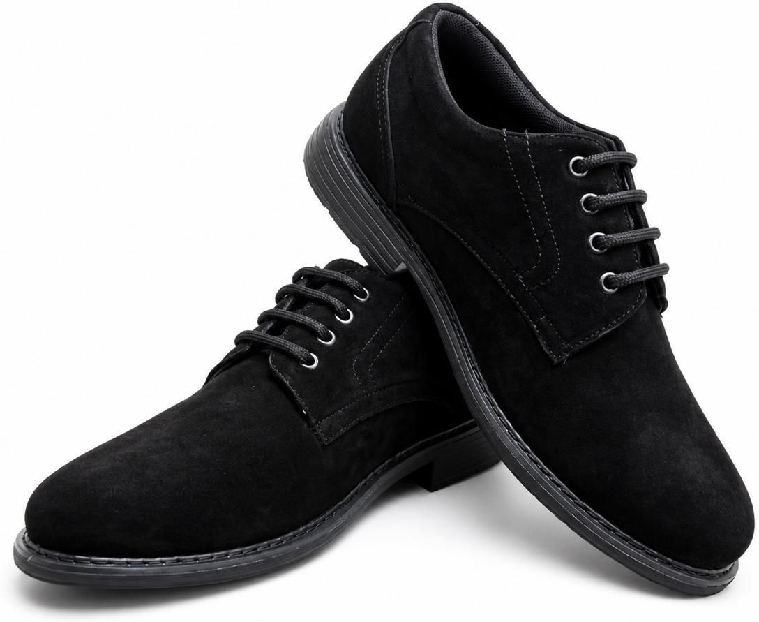 Men’s Black Suede Derby Shoes Matte Finish Lace-Up Shoe for Formal & Casual Wear Casuals For Men-image-32