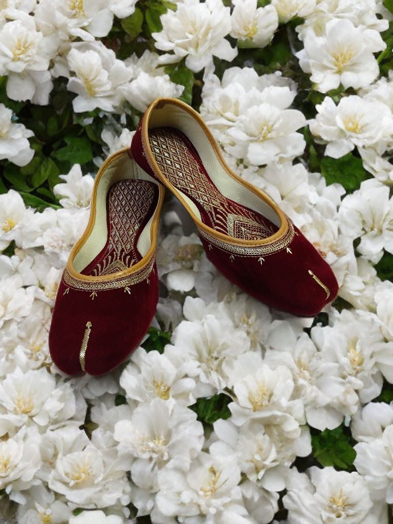 Designer Red Embroidered Jutti | Traditional Indian Ethnic Flats for Women Bellies For Women-image-48