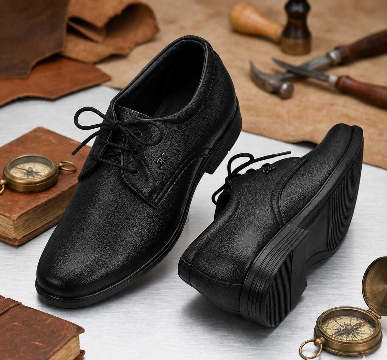 Men's Brown Formal Lace-Up Shoes | Premium Textured Leather Finish | Office Party Wear For Men-image-18