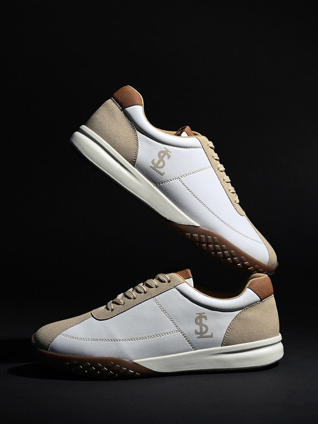 louis stitch Men's White and Beige Sneaker, Casual Lightweight Lace-Up Sneakers, UK-11 Sneakers For Men-picture-23