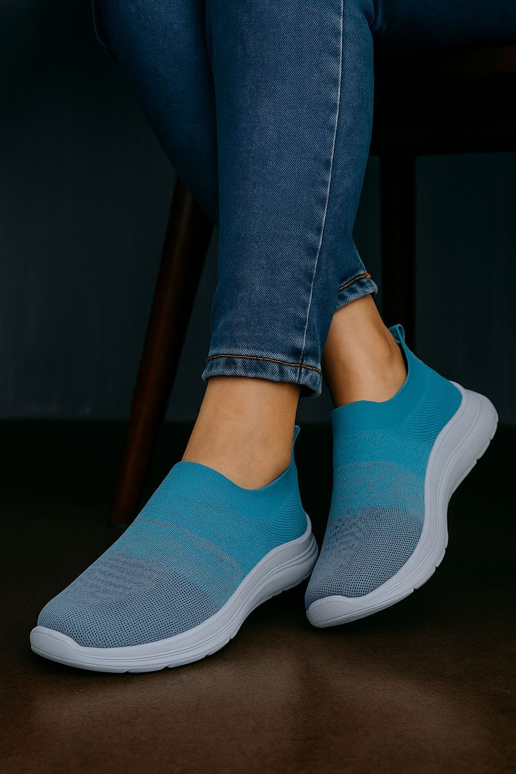 Fabbmate Trendy Memory Foam Walking Slip On Sneakers For Women