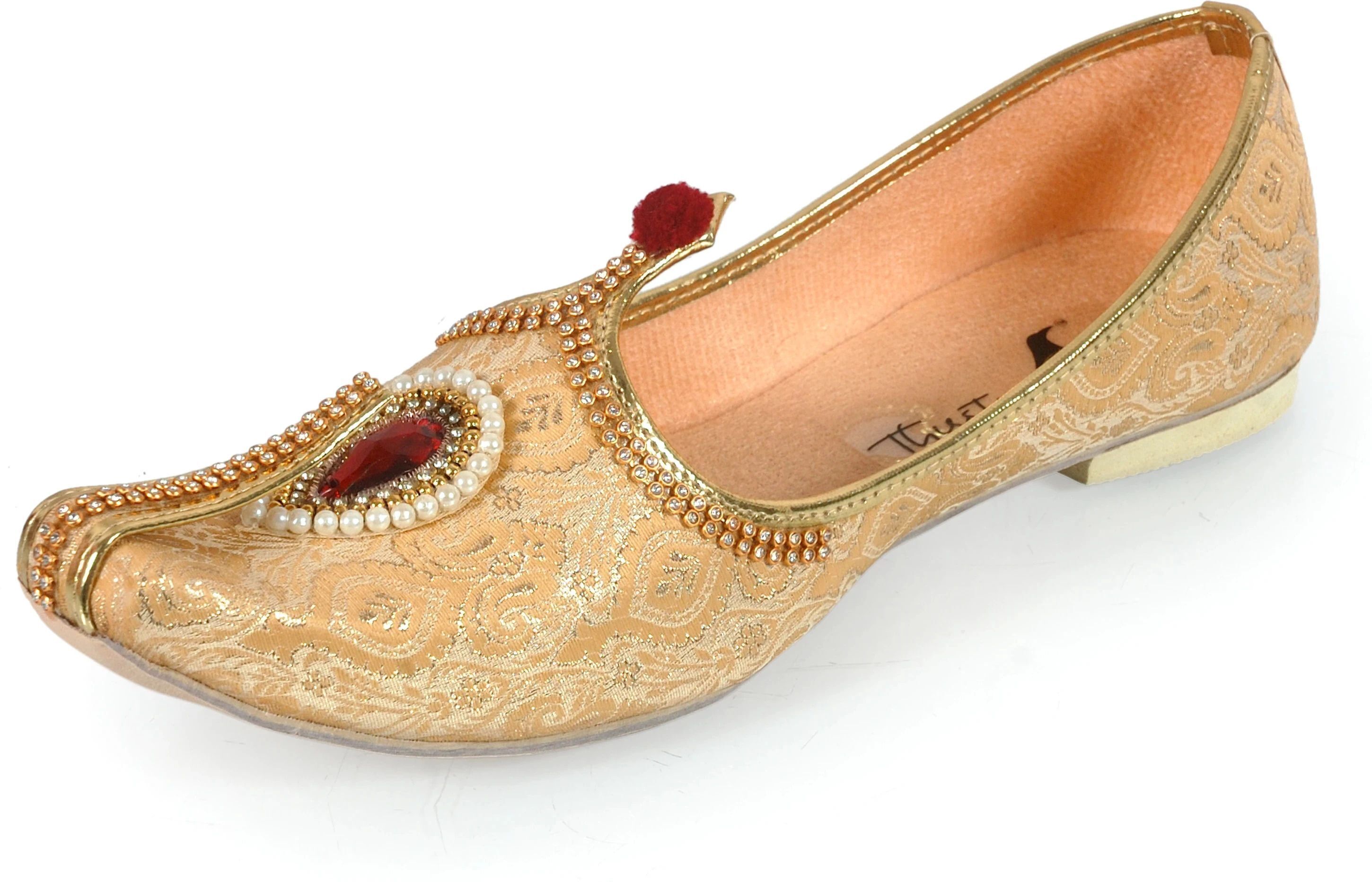 North India's Traditional Ethnic Sherwani Juti Wedding Wear & Party Wear Mojaris For Men-image-0