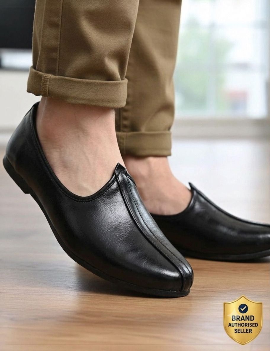 jaipur divinecraft Men's classic black Jalsa,rajasthani,jaipuri mojri for men Slip On For Men-picture-38