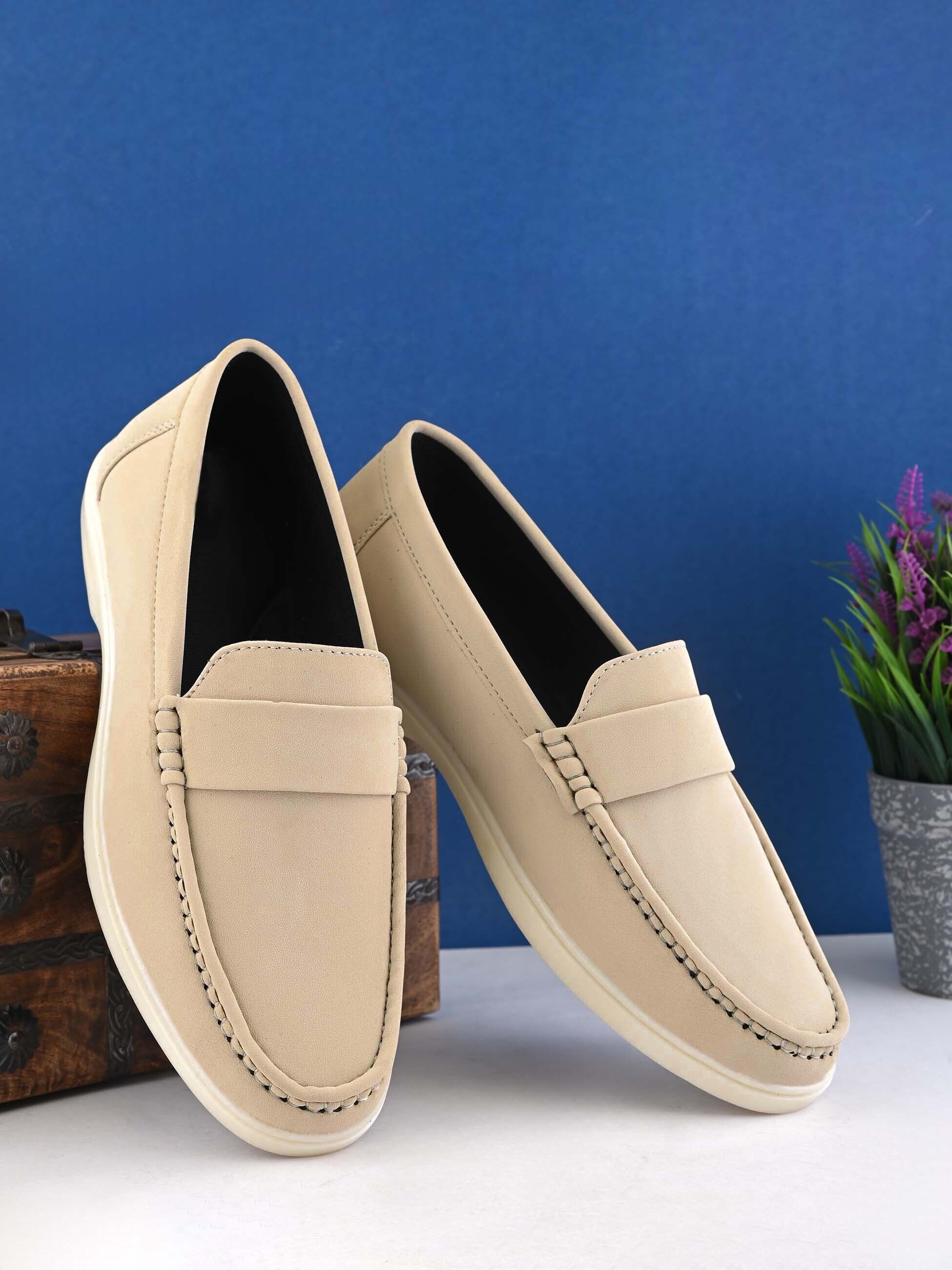 stomped Men’s Beige Slip-On Loafers Casual Comfort Shoes Loafers For Men-picture-39