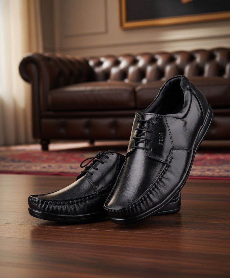 FOR-B Men's Real Genuine Leather Lace Up Office Formal Shoes Outdoors For Men-picture-11