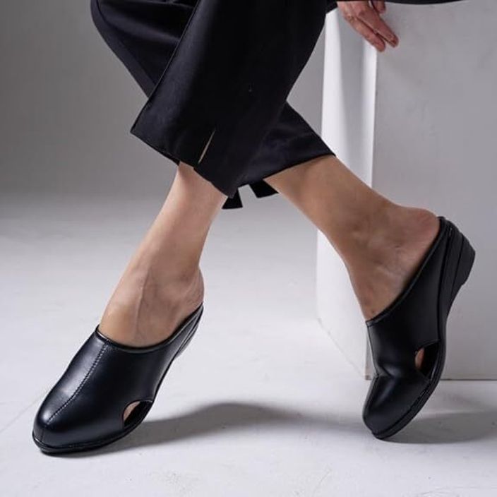 fausto Back Open Flatform Formal Slip On Mules Clogs|All Day Comfort|Office Shoes Slip On For Women-picture-22