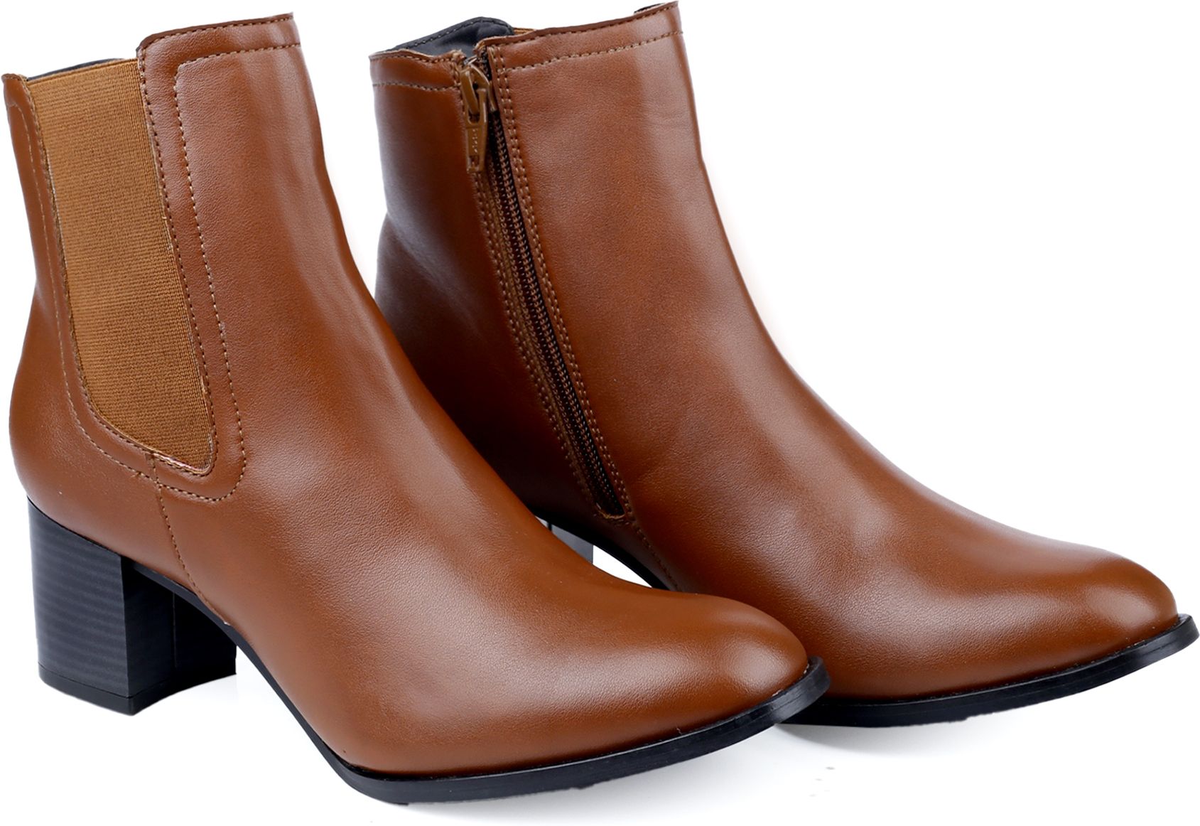 Zipper and Comfortable High Ankle Stretch Boots for Women. Slip On For Women-image-24