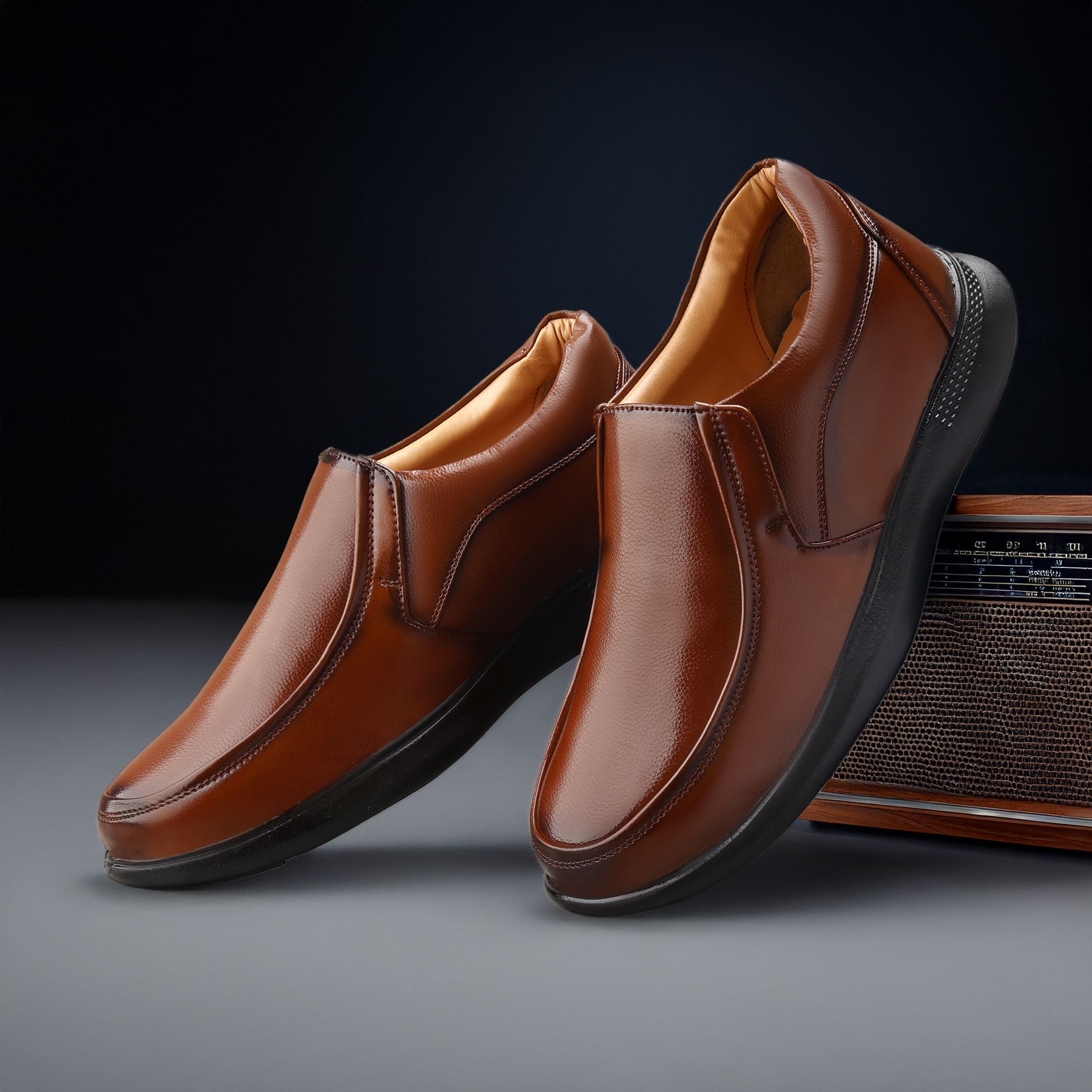 zixer Men's Italian Fashion Leather Shoes Classic Formal Shoes for Men Oxford Office Slip On For Men-picture-19