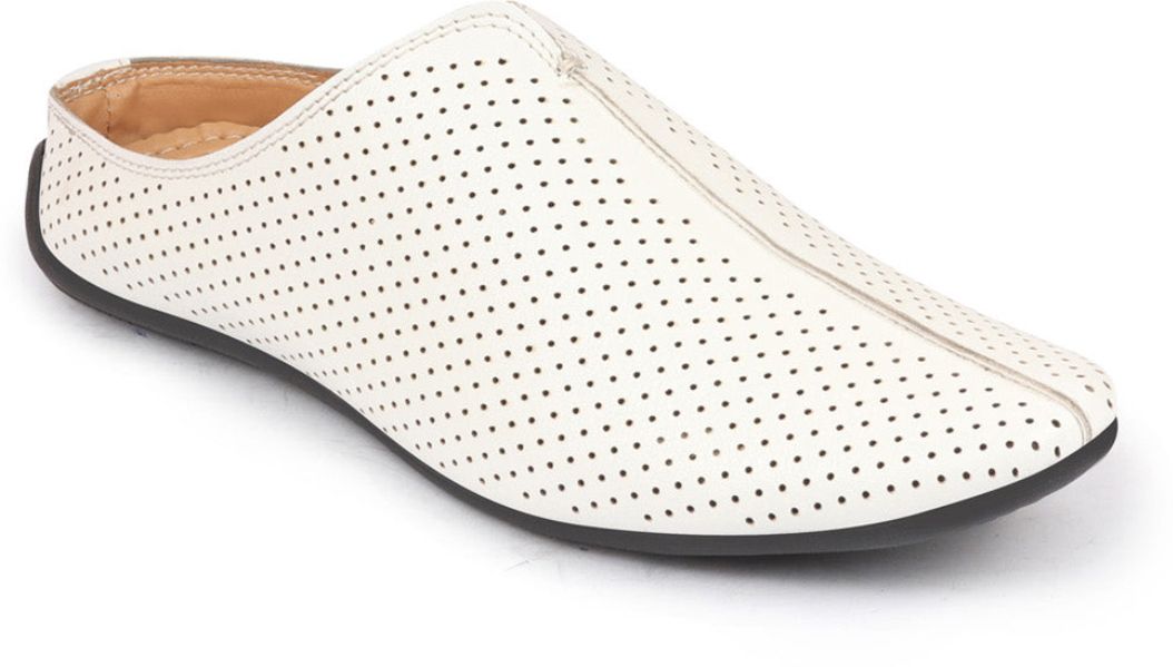 fausto Back Open Perforated Design Party Wedding Slip On Shoes Ethnic Mule For Men-picture-25