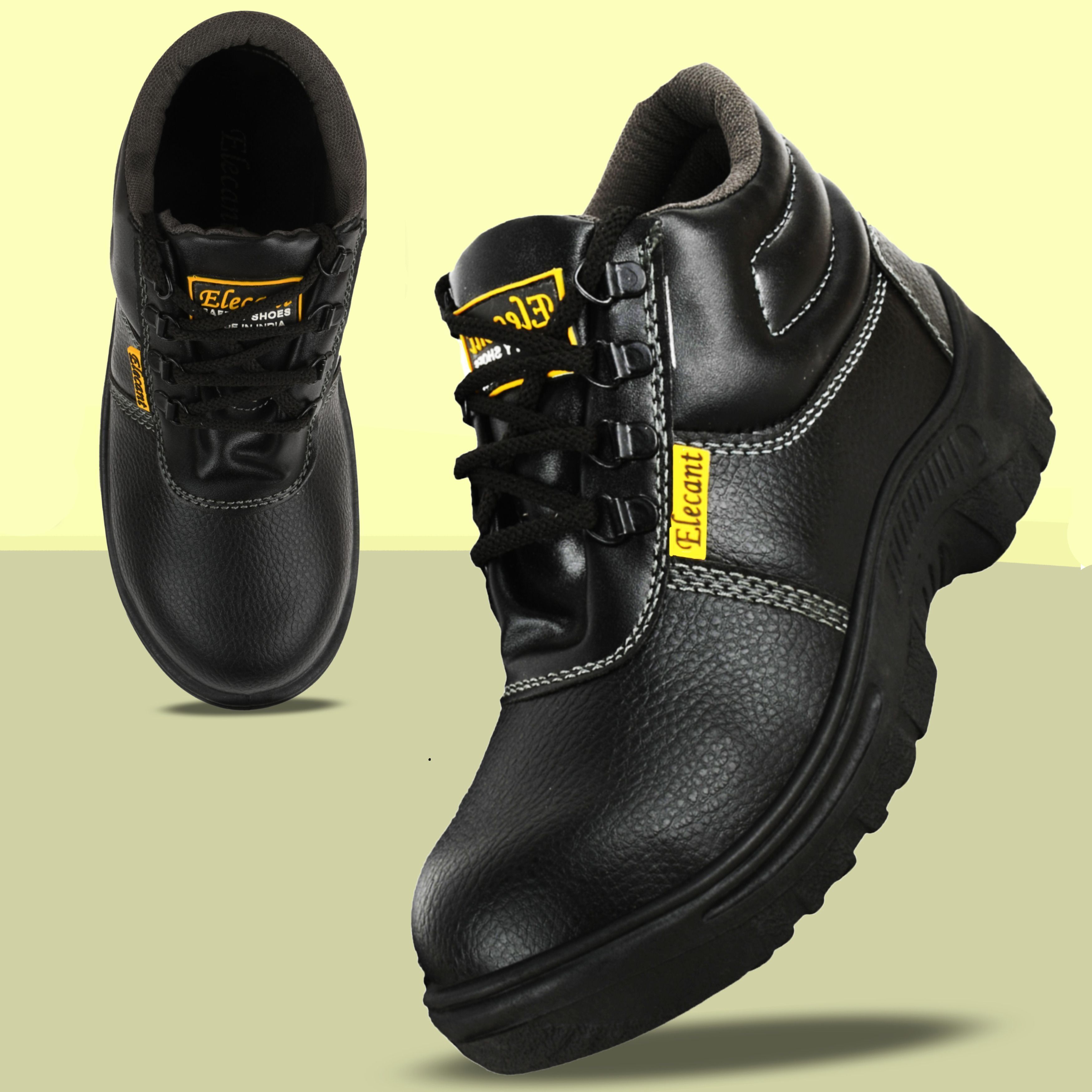 elecant PVC safety shoes with steel toe protection for warehouse and industrial use For Men-picture-14