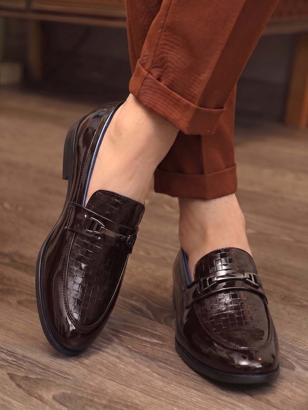 Beige Horse-bit formal shoes Slip On For Men-image-11