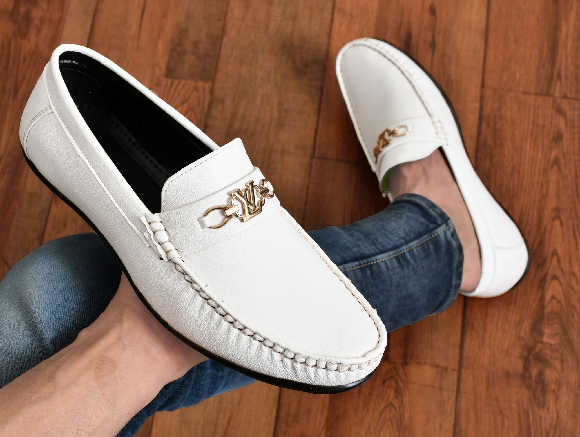 men trendy stylish white loafer shoes/party wear loafer for men(white) Loafers For Men-image-32
