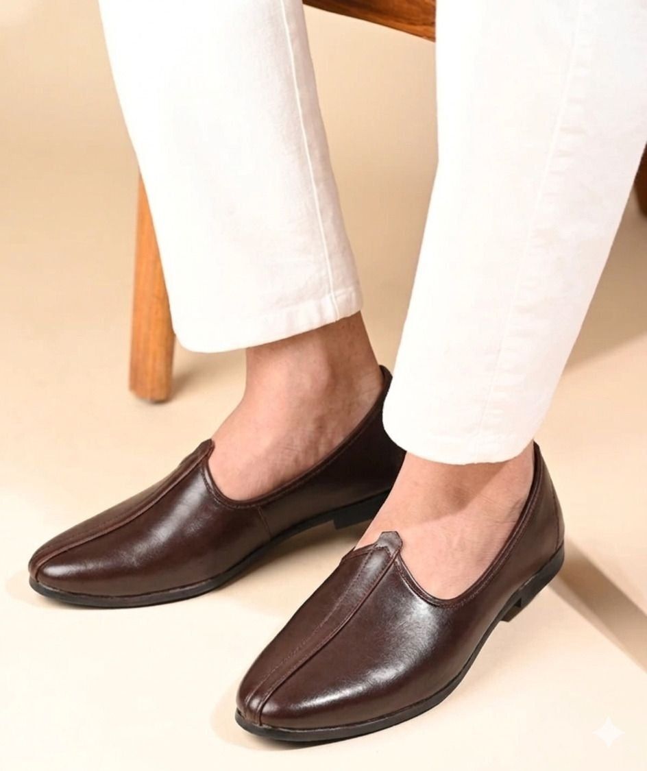 jaipuriya Men's Jalsa Jutti,Jutis For Men BROWN Slip On For Men-picture-45