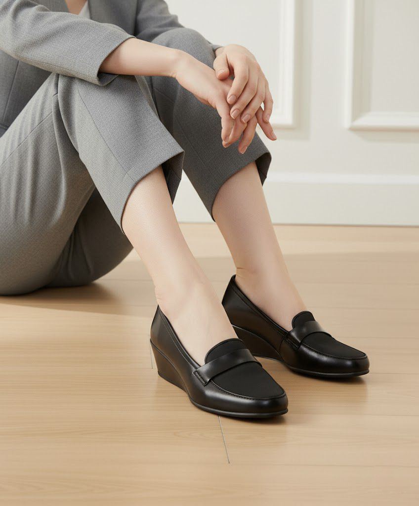 Formal Office Platform Heel Wedges Slip On Casuals For Women