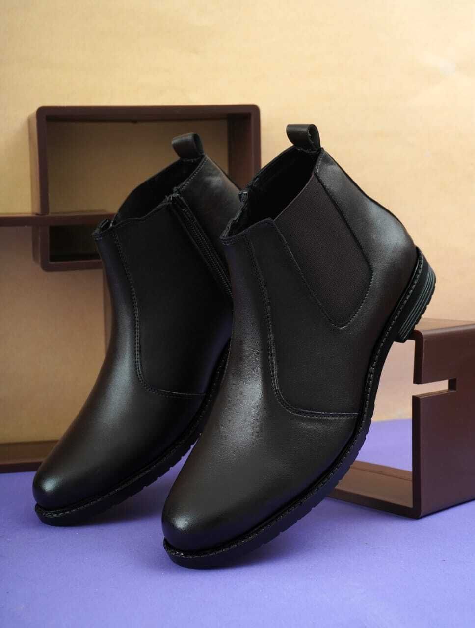 Next Fashion Synthetic Leather Walking Outdoor Slip On Zip Chelsea Boots Boots For Men-picture-11