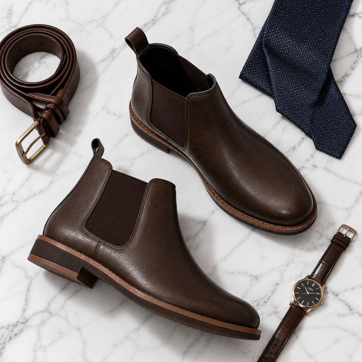KILLER Executive Brown Slip-On Chelsea Boots For Men-picture-11