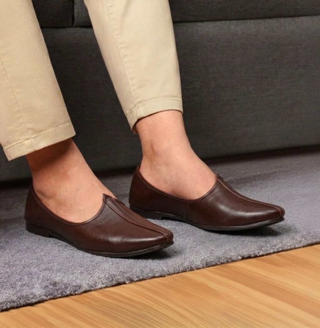 jaipur divinecraft Men's dark brown traditional mojaris,comfortable ethnic footwear For Men Slip On For Men-picture-31
