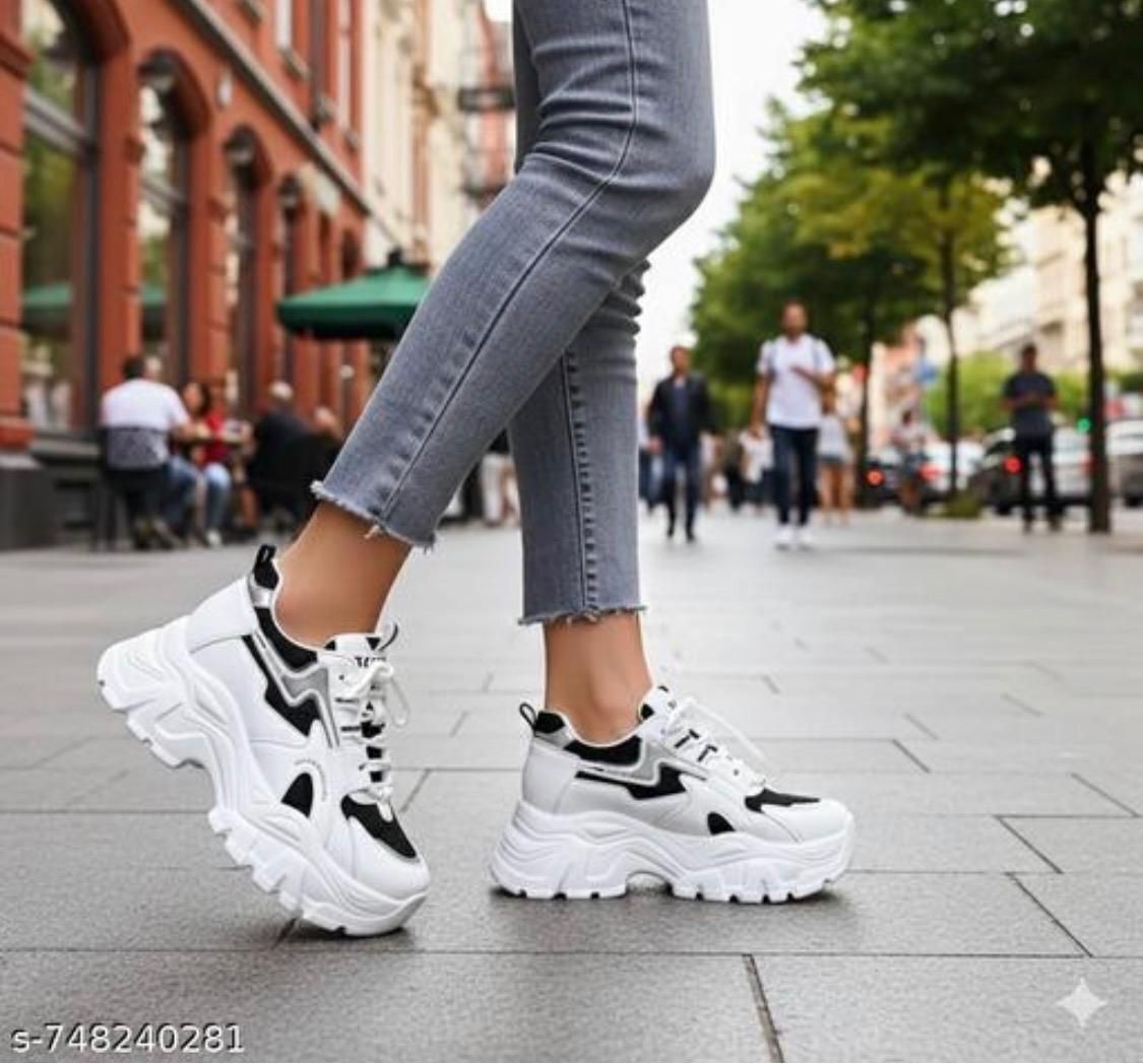 veximo Women Sneakers Stylish Lace Up Comfortable Casual Daily Wear Shoes Sneakers For Women-picture-10