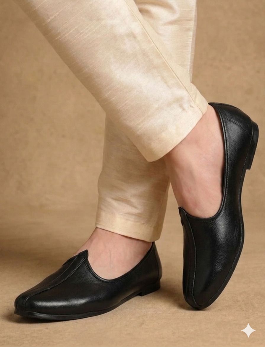 jaipur trendcraft Men's Classic black Jalsa,rajathani,jaipuri Jutis For Men Slip On For Men-picture-19