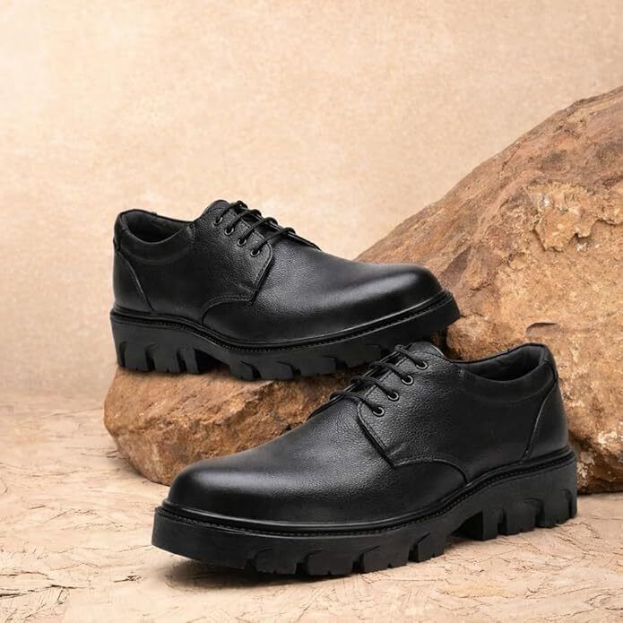 sencus Men Black Genuine Leather Boots and Work Wear Comfortable & Heavy Duty Shoes Casuals For Men-picture-16