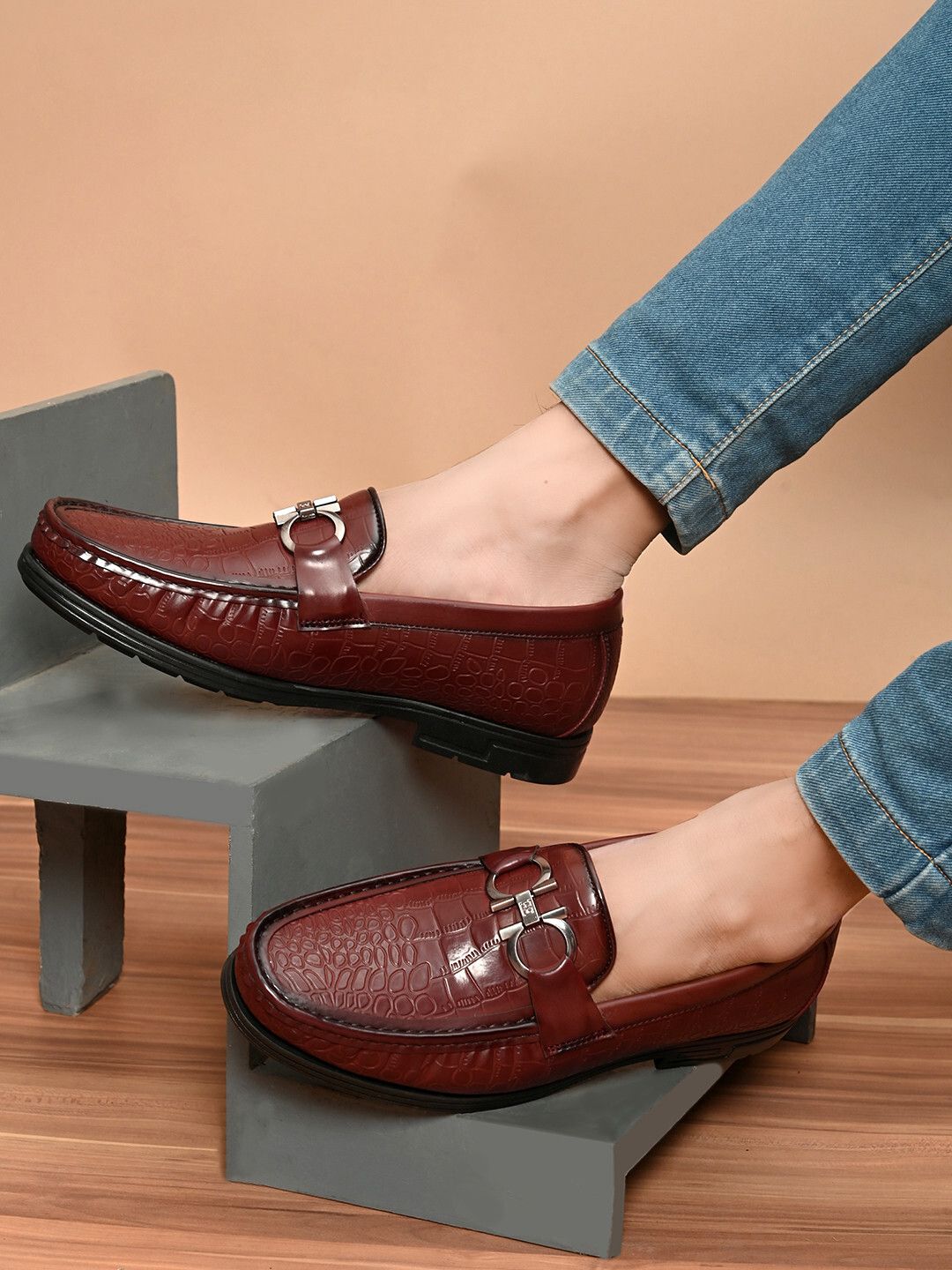 men cherry casual loafer shoes for men|office shoes|comfortable |slip on Loafers For Men-image-44