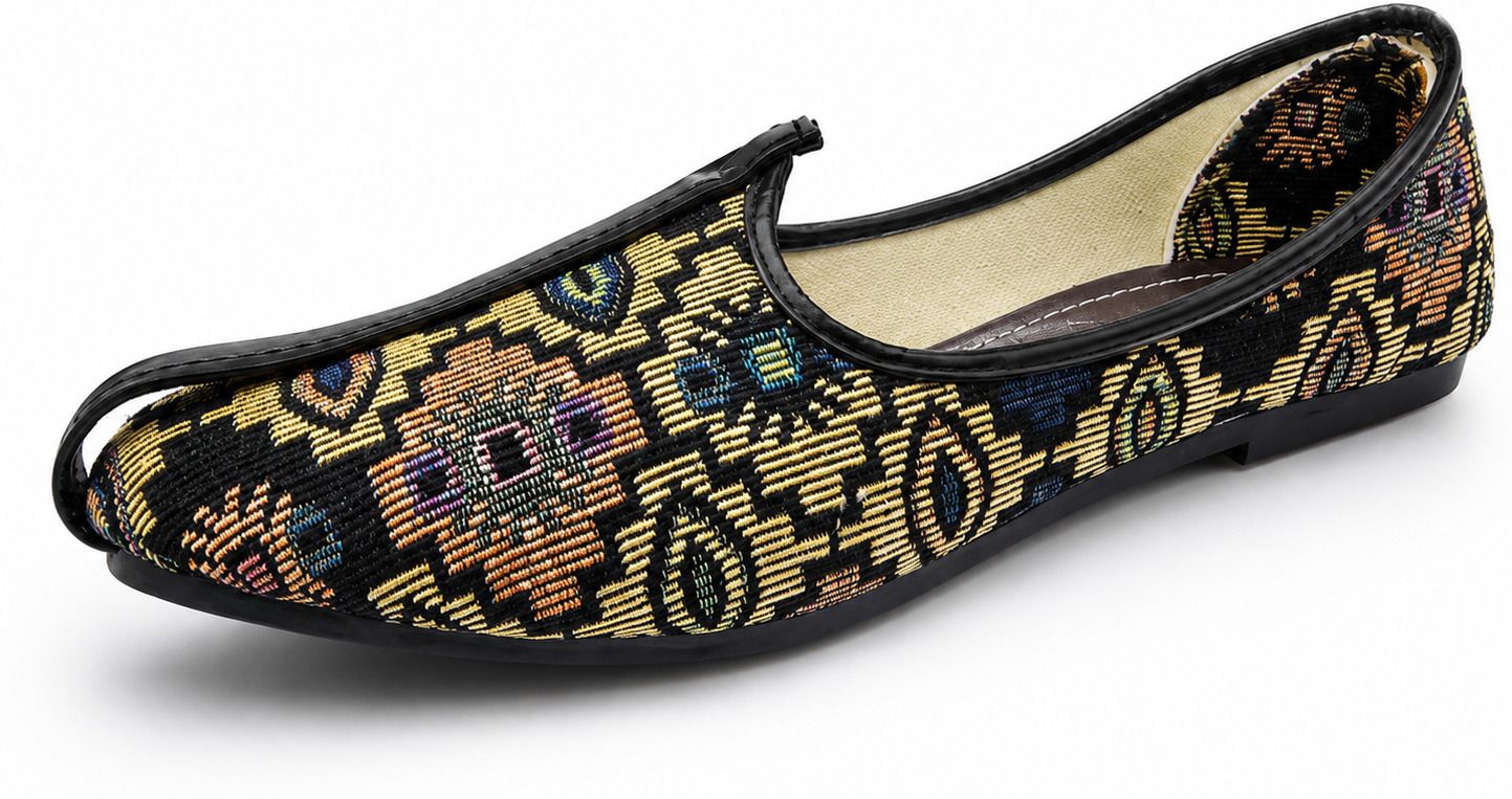 AXOLOTL Men Ethnic Jutti/Mojris, Fabric Geomatric Design, Comfortable Mojaris For Women-image-27