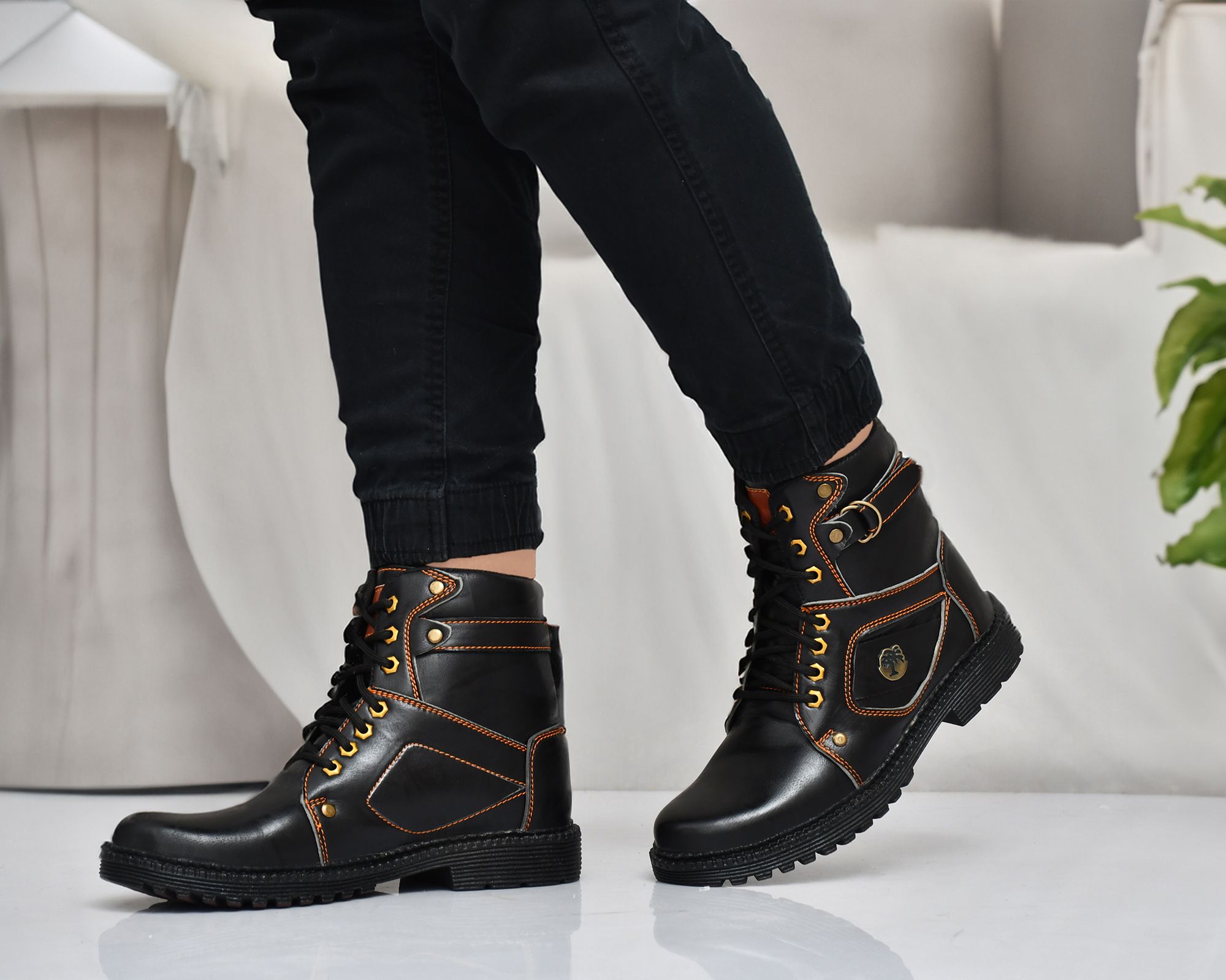 BLACK FALCON69 Classic Stylish Comfortable Outdoor HIGH-TOP Ankle Length Boots For Men-image-31