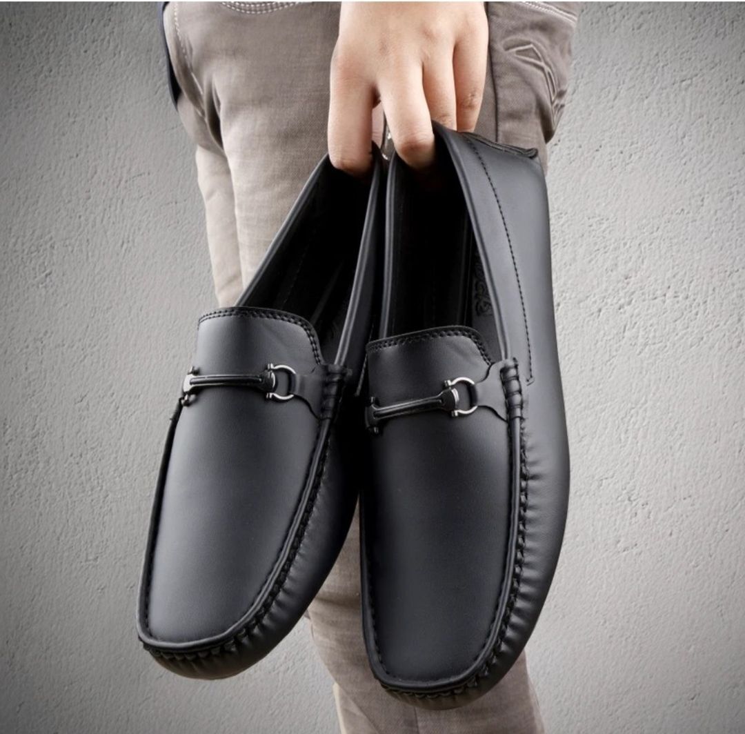 Black Synthetic Leather Casual Loafer Loafers For Men-image-35