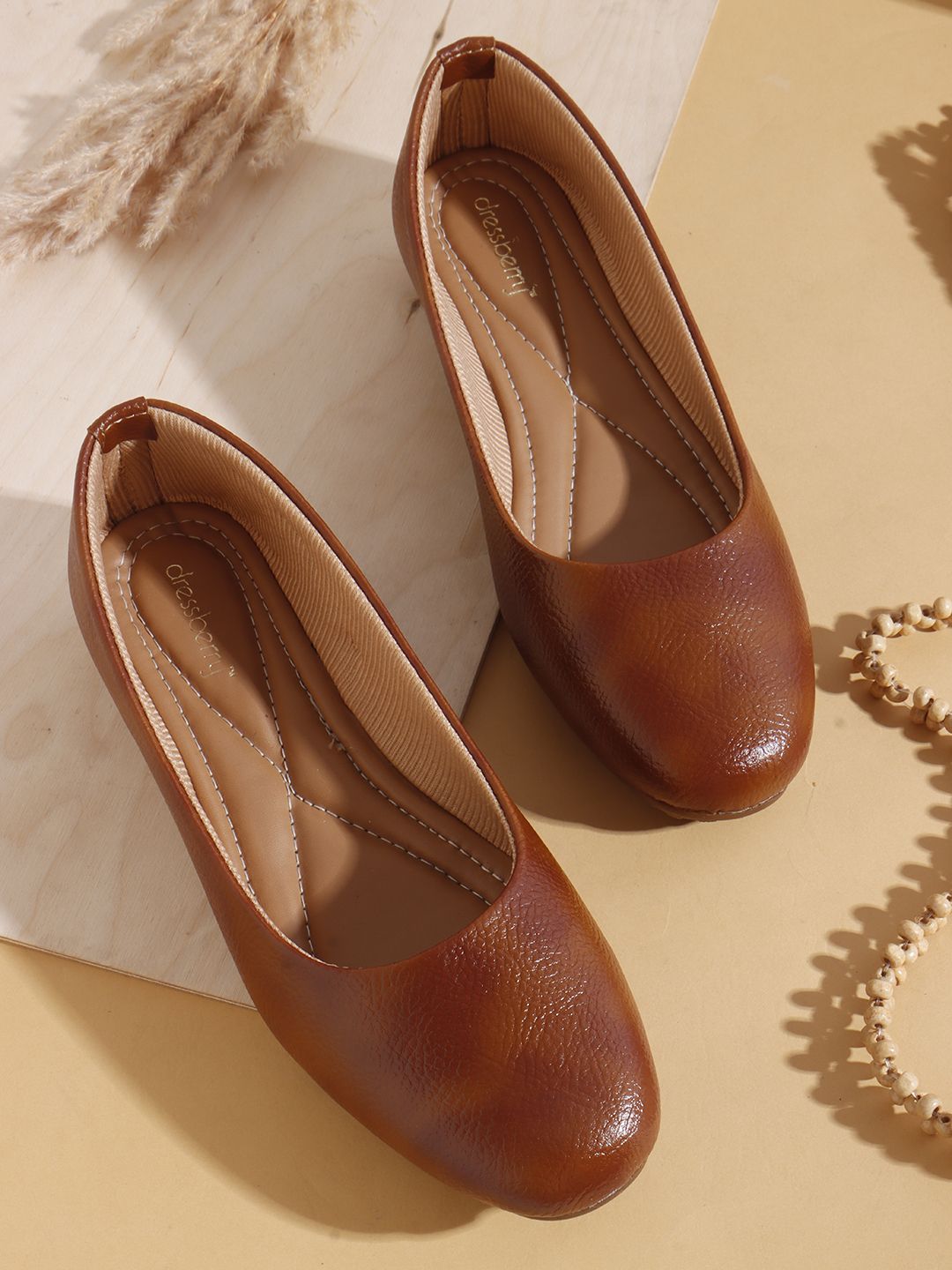 dressberry Classic Textured Ballerina for Women – Casual & Daily Wear Comfort Footwear Bellies For Women-picture-10