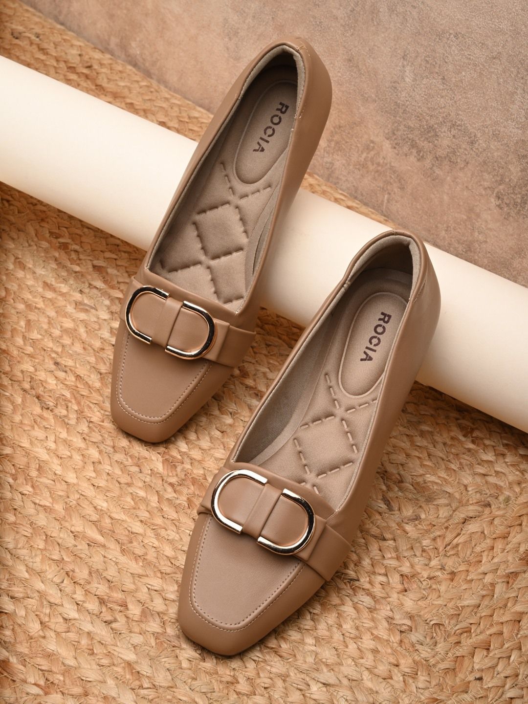 Women Square Toe Buckled Work Wear Pumps Slip On For Women-image-1