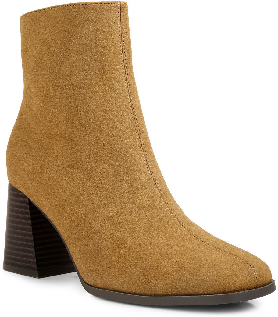 Camel Cut Out Block Heeled Chelsea Boots Boots For Women-image-45