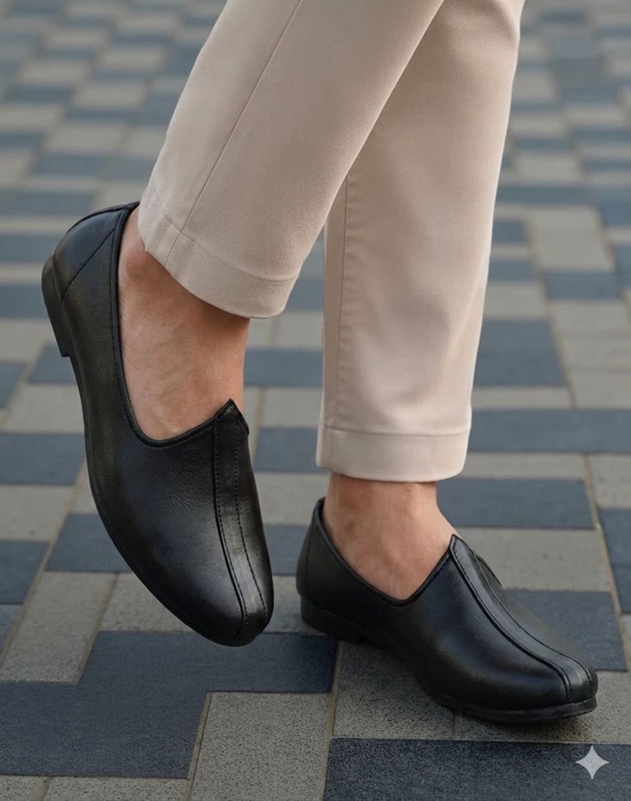 jaipur trendcraft Men's Classic black Jalsa,rajathani,jaipuri Jutis For Men Slip On For Men-picture-32