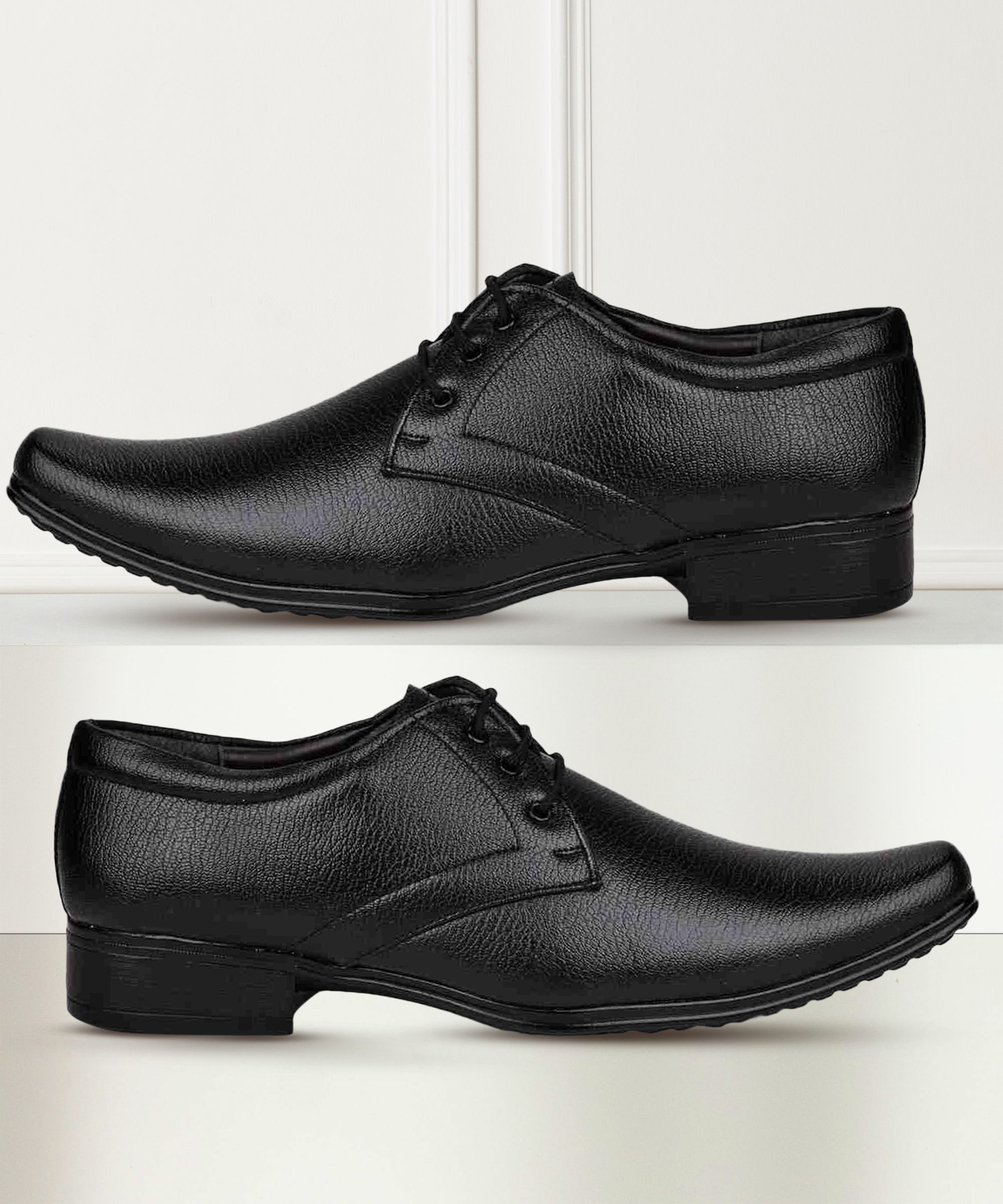 gubatti Synthetic Leather Black Formal Office Shoes Pointed Less Up For Men Lace Up For Men-picture-23