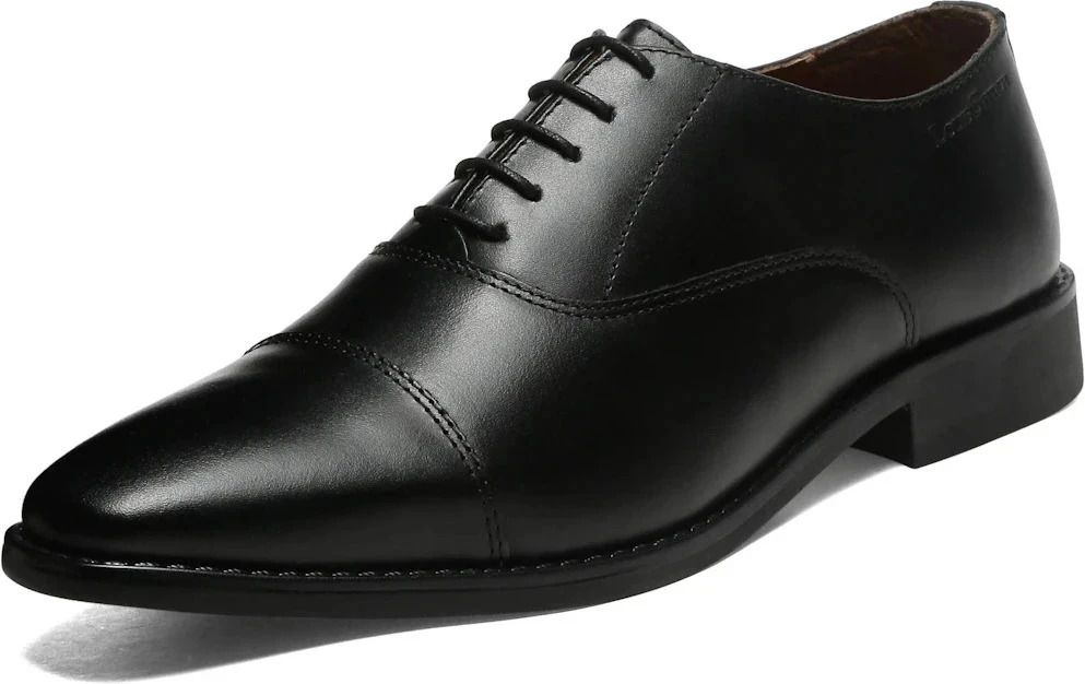 louis stitch Jet Black Italian Leather Formal Derby Lace Ups for Men (RXCTJB) UK 6 Derby For Men-picture-12