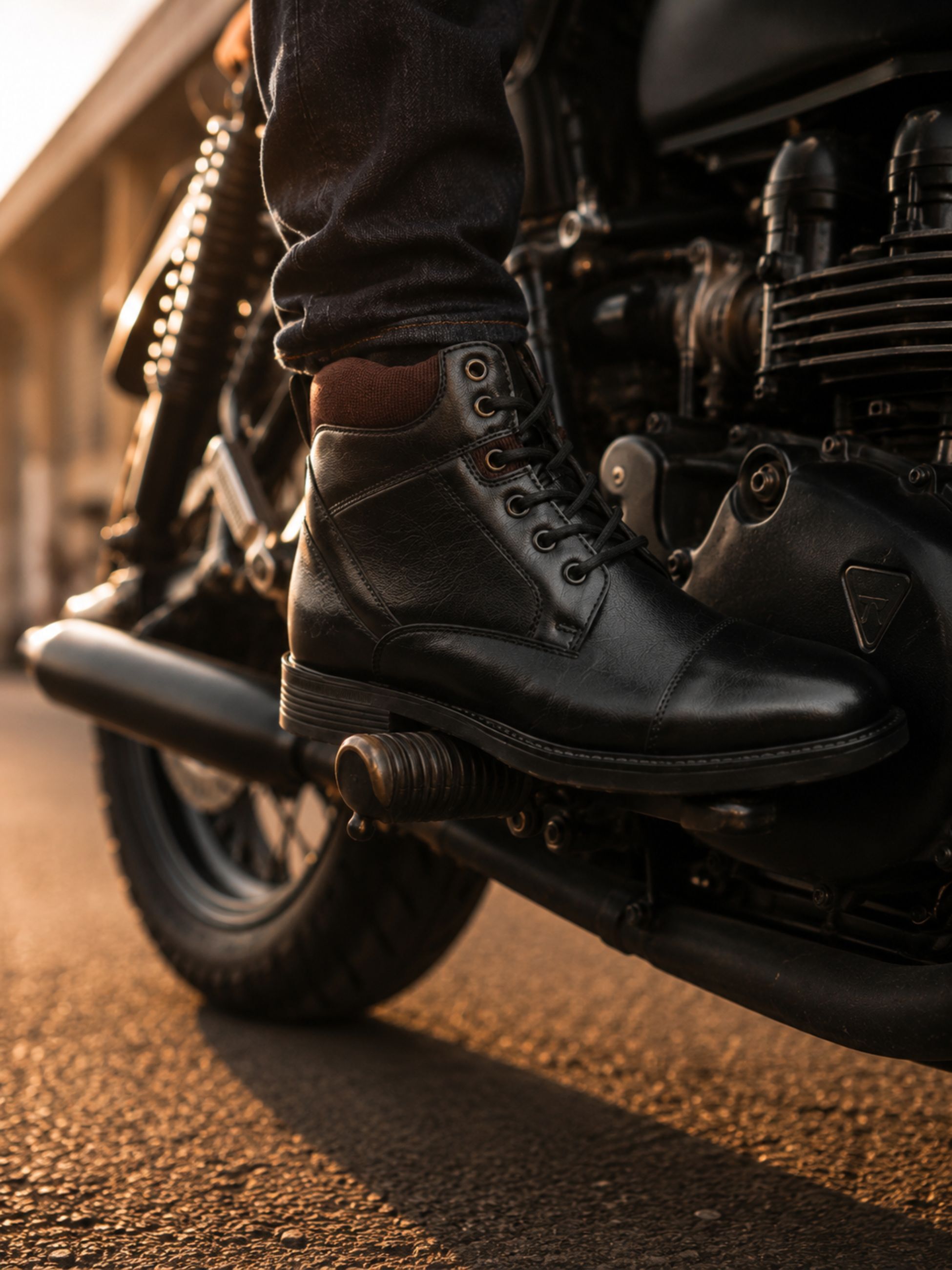 Biker lace up Boots For Men-image-35