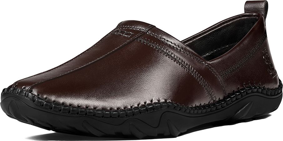 Brown Genuine Leather Nagra Slip-On Mojaris and Jutis for men, LSAXNGSTBB Slip On For Men