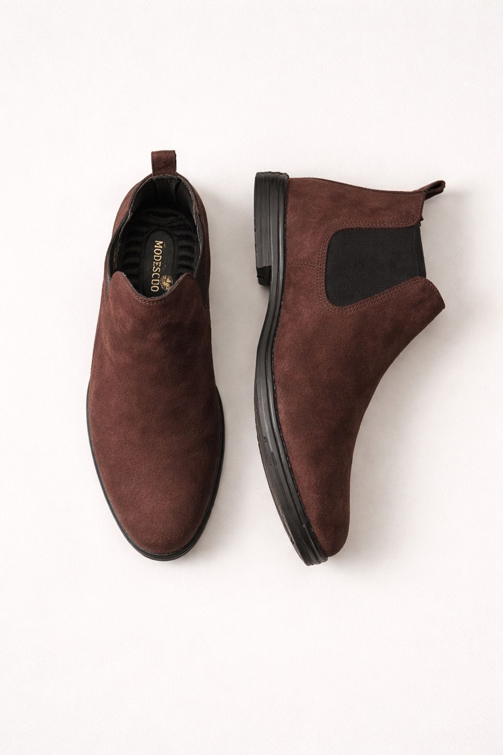 modescuo Men’s Premium Brown Chelsea Boots – Slip-On Suede Ankle Boots Boots For Men-picture-36