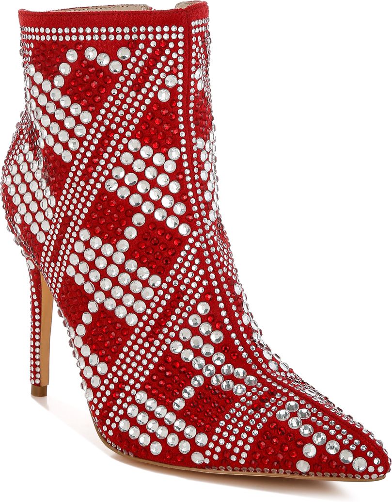 london rag Rhinestones Studded Stiletto Heel Boots Boots For Women-picture-24