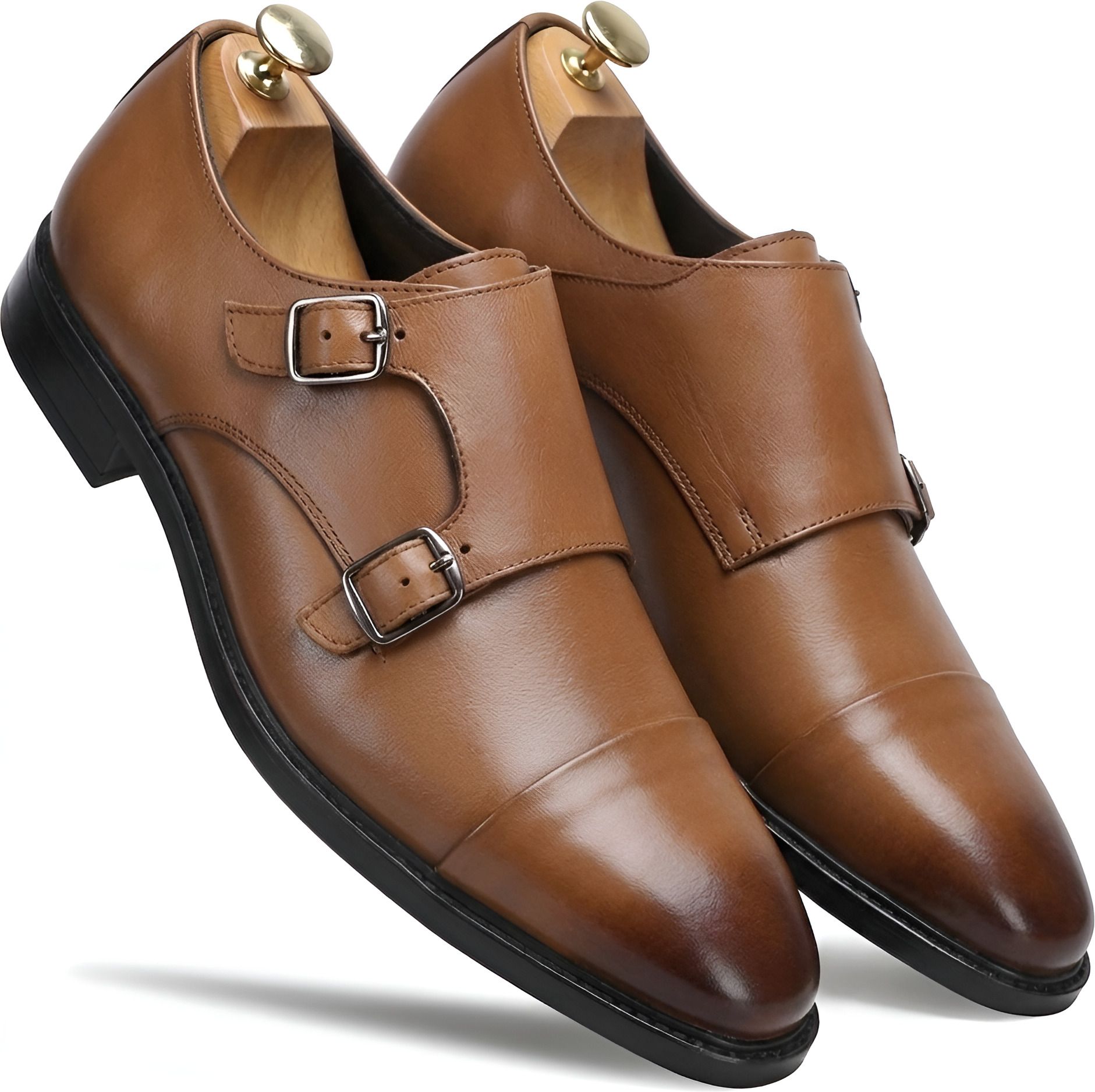 tom hendrix Men’s Genuine Leather Double Monk Strap Classic Cap Toe Design Formal Shoes Monk Strap For Men-picture-18