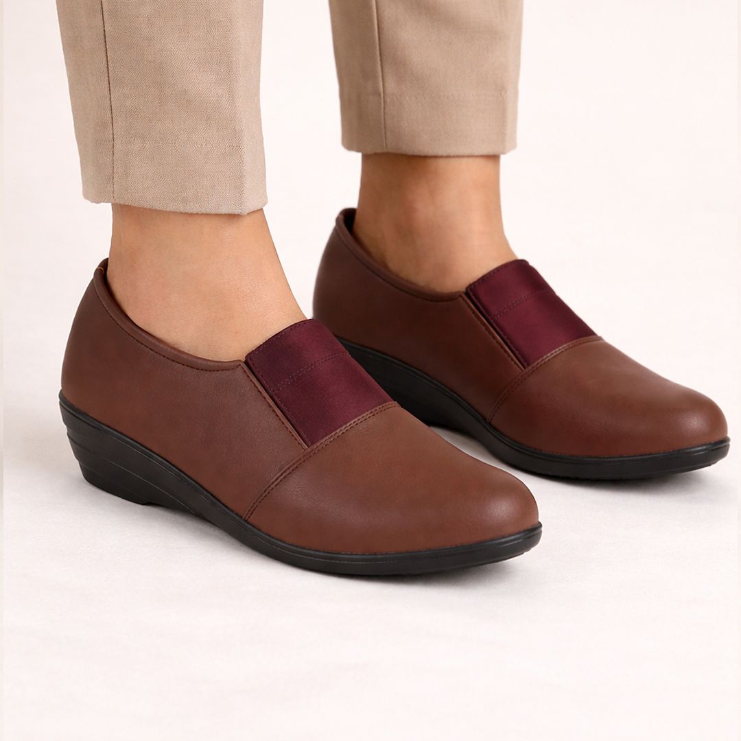 Classic Formal Pull On Shoes|Office Meeting Events Platform Heel Shoe Slip On For Women-image-48