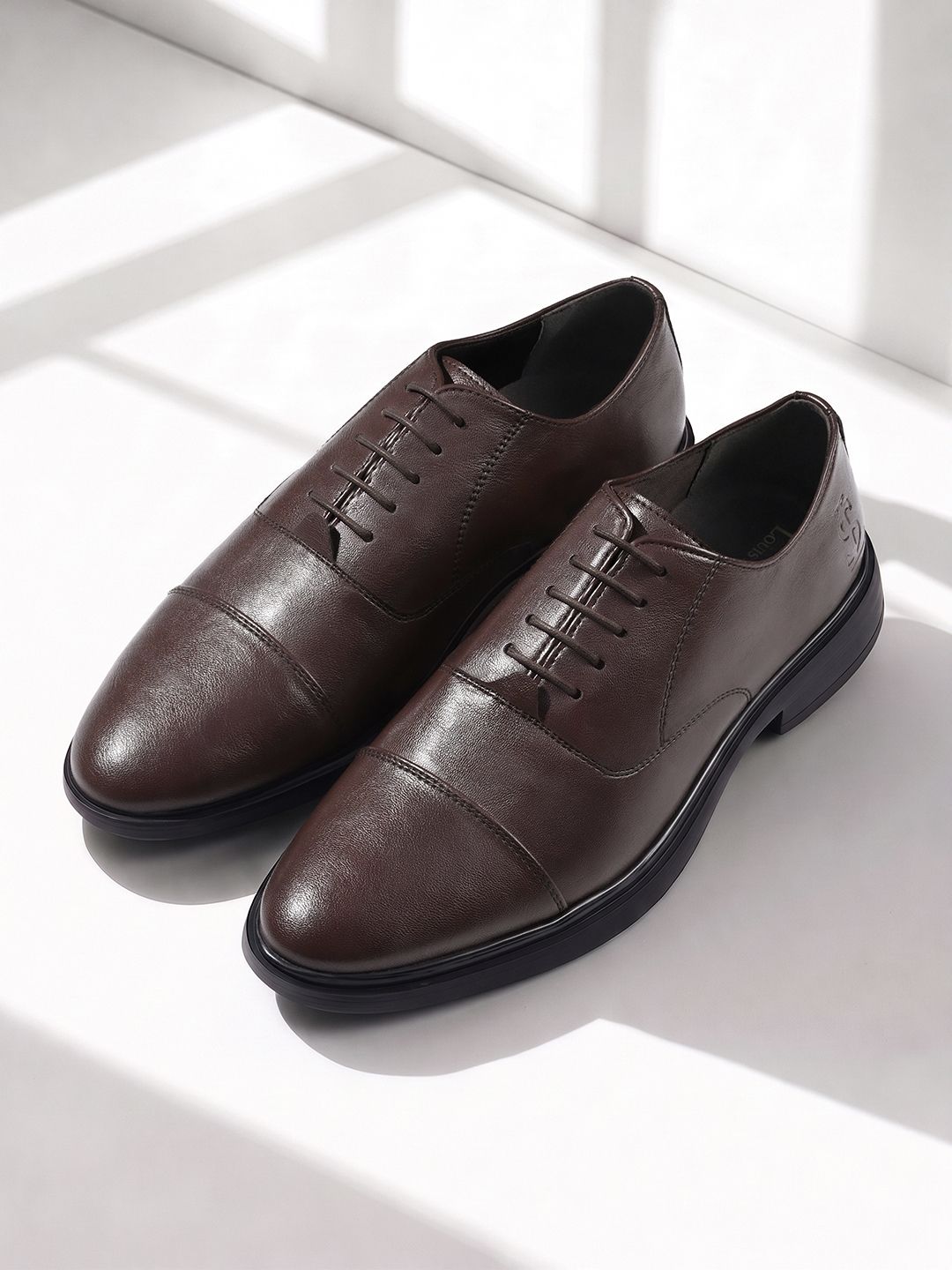 louis stitch Men’s Brunette Brown Comforter Series Formal Derby Shoes Derby For Men-picture-12