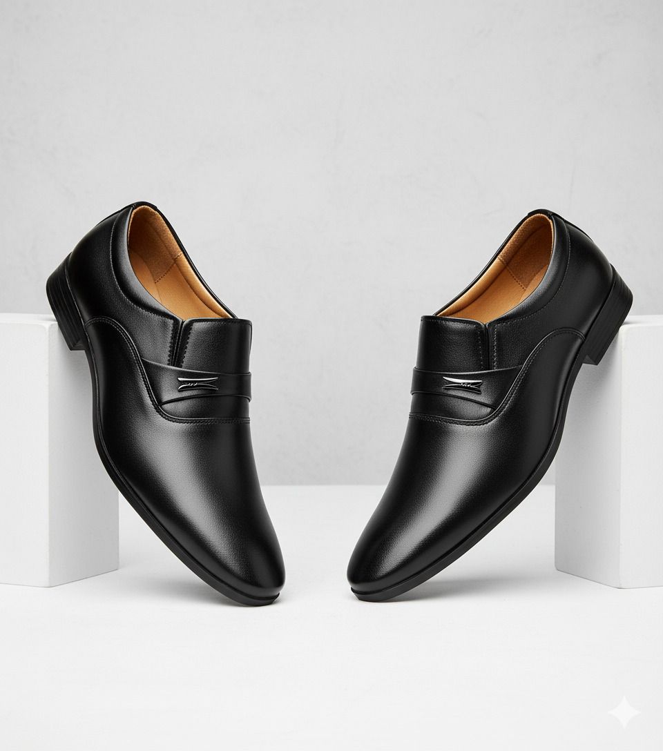 Stylish Men's Formal Slip-On Shoes - Premium Polished Synthetic Leather Loafers For Men-image-9