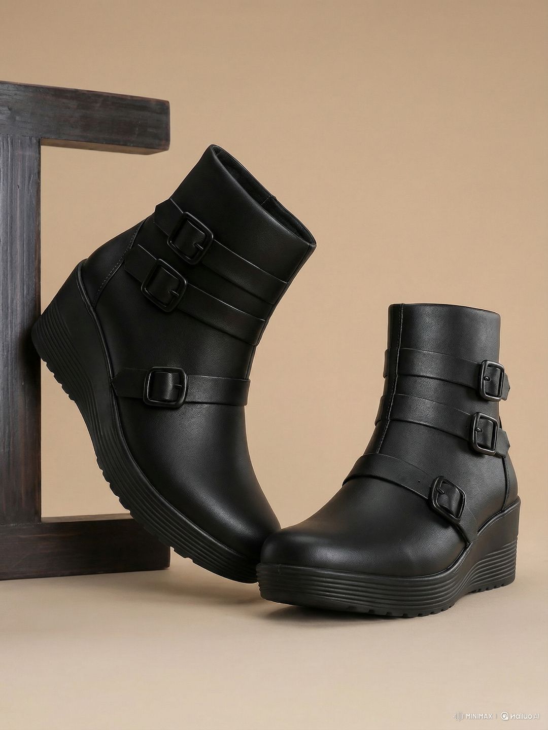 Triple Buckle Boots For Women-image-44