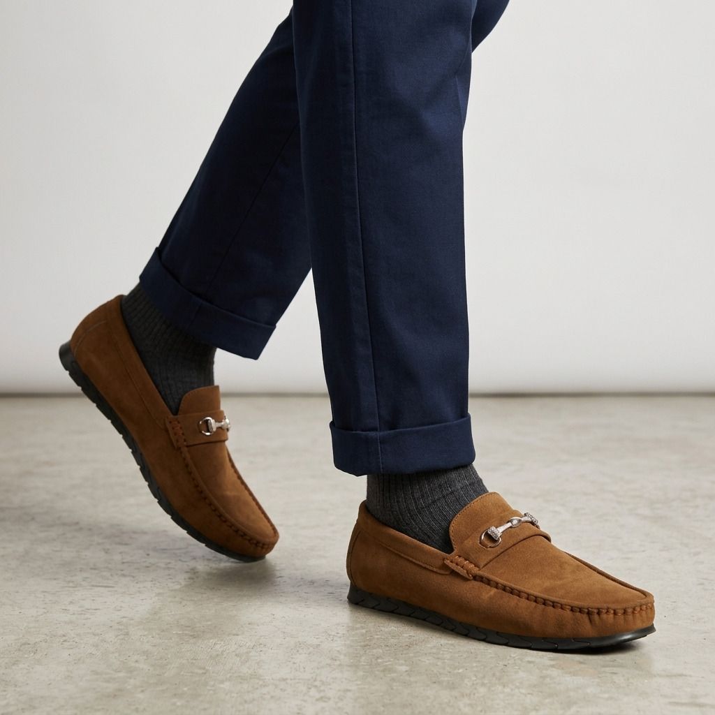 Suede mens Loafers Mocassin shoesFor Men Loafers For Men-image-15