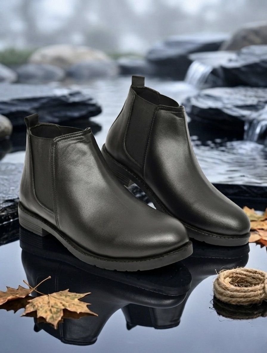 tenox Men Black Ankle Boots | High-Top Chelsea Shoes Boots For Men-picture-23