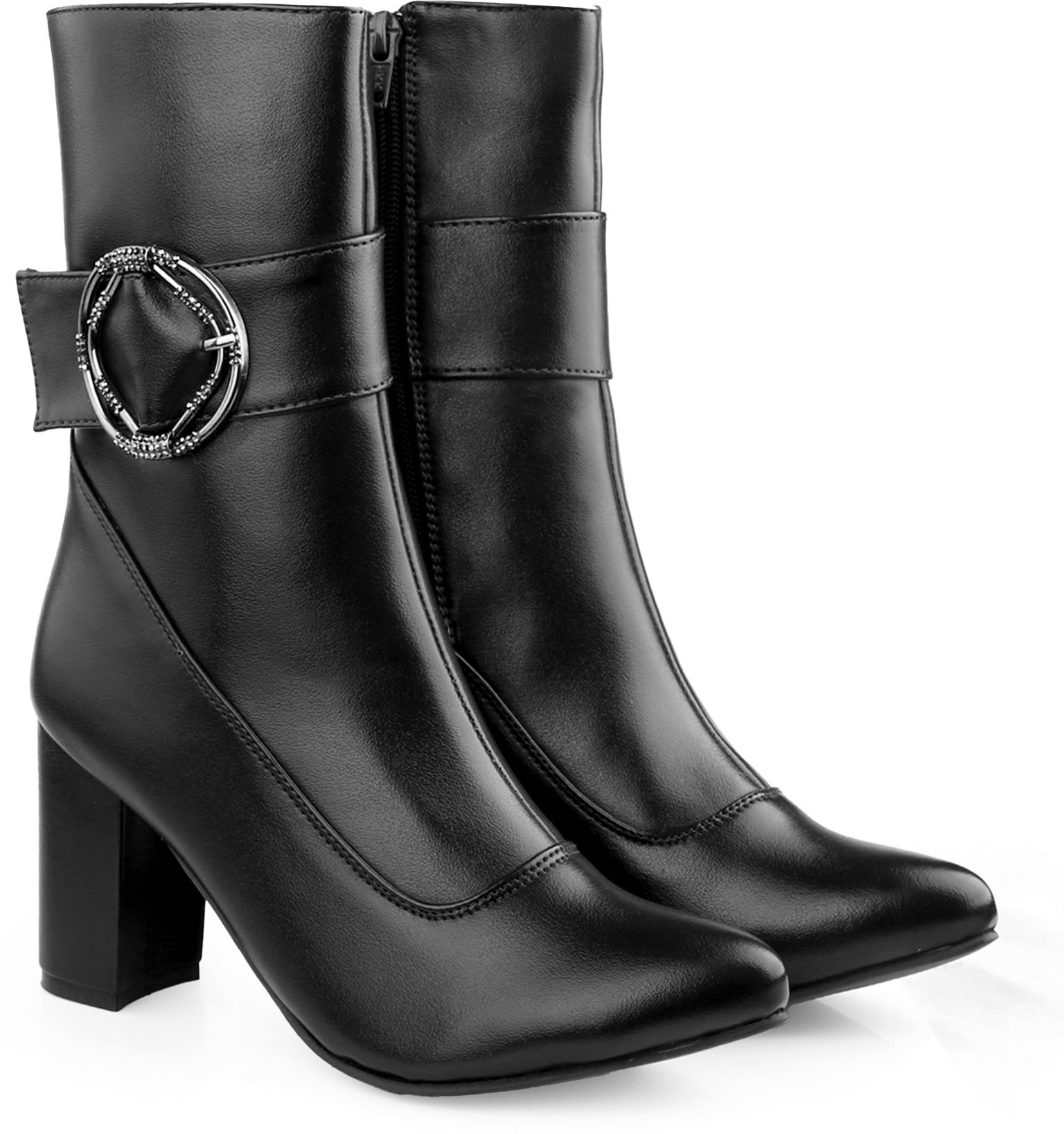 yuvrato baxi Classic High Ankle Zipper Boots for Women with Exclusive Buckle Design Slip On For Women-picture-6