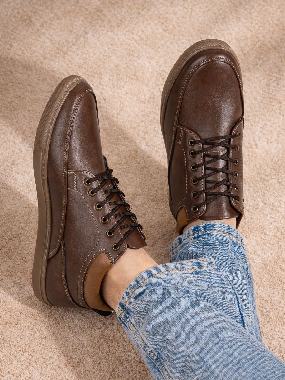 Roadster Men Brown Casual Mid-Top Sneakers Sneakers For Men-image-12