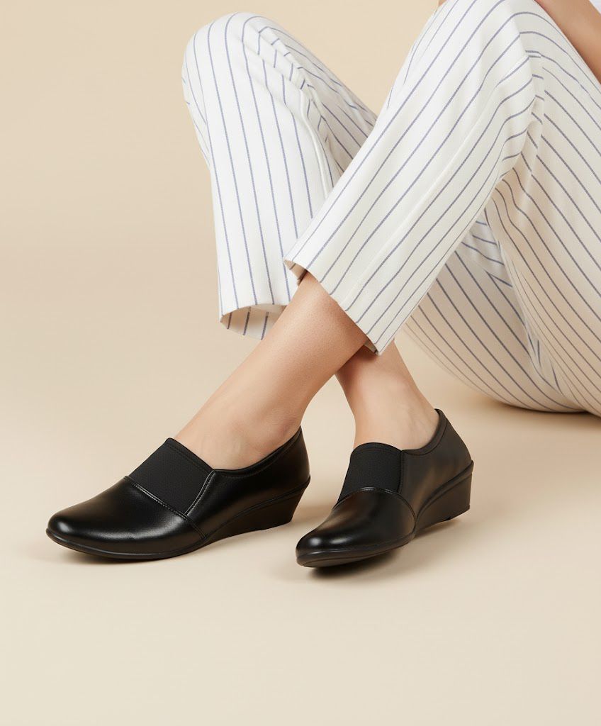 Formal Office Platform Heel Wedges Slip On Casuals For Women